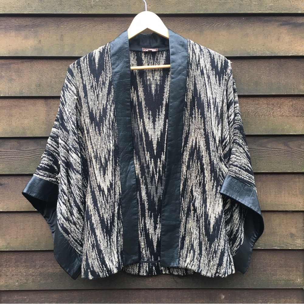 Vintage Bohemian Woven Wide Arm Sweater Jacket